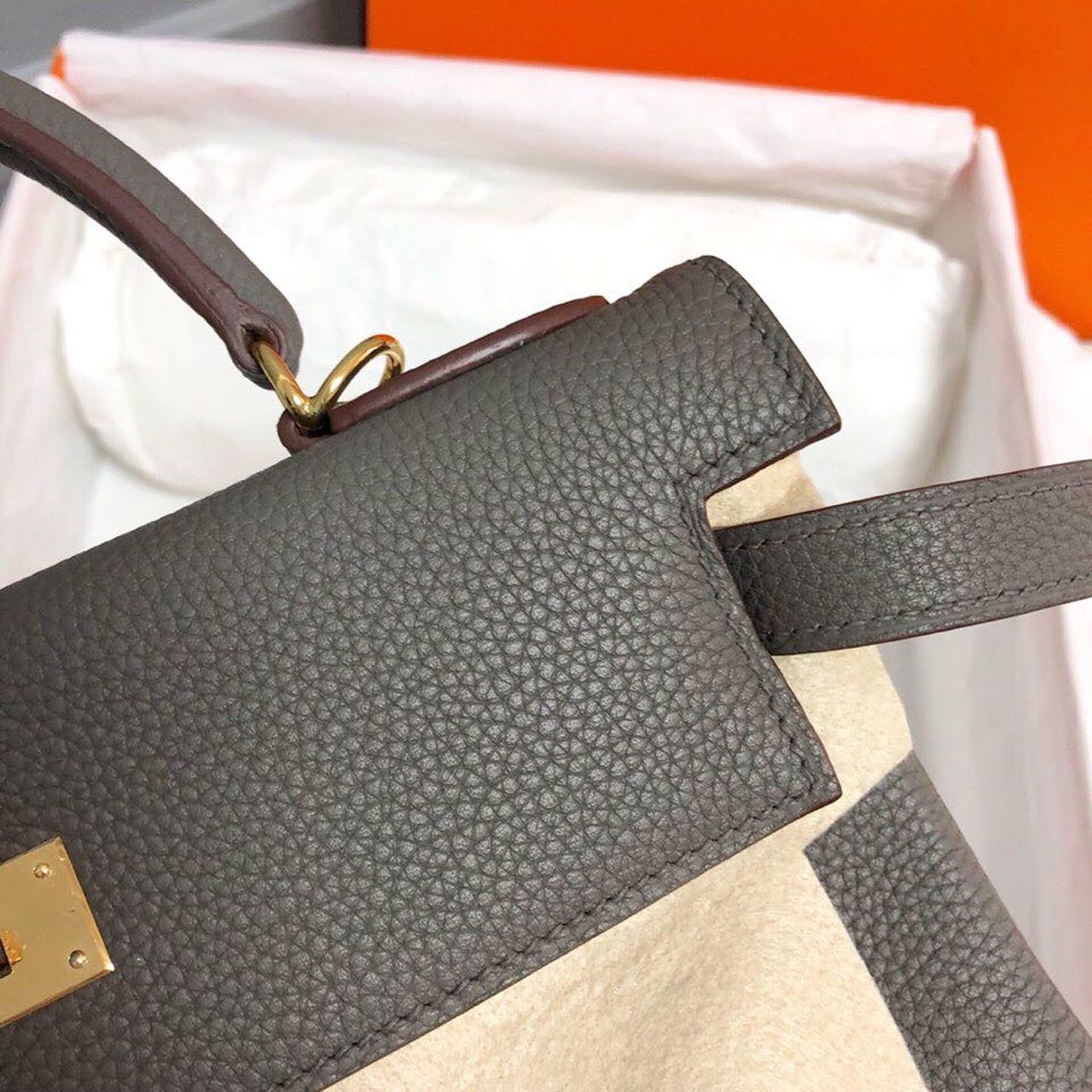 GLAMI Birkin Electric Etoupe CK81 For Women Gold Toned Hardware 11.8in/30cm