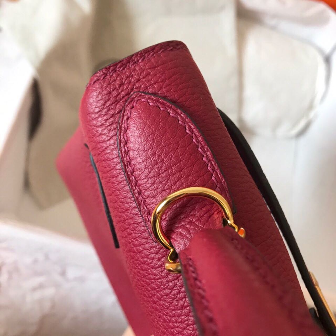 GLAMI Birkin Electric Rouge Grenat K1 For Women Gold Toned Hardware 11.8in/30cm