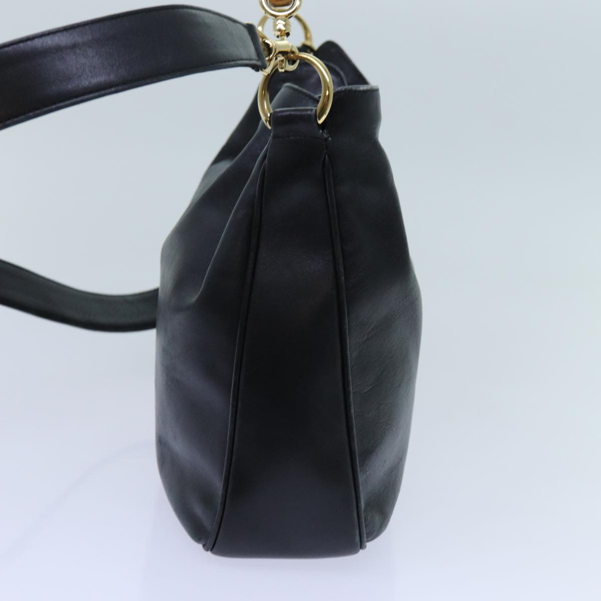 GUCCI Bamboo Shoulder Bag Leather 2way Black 71119