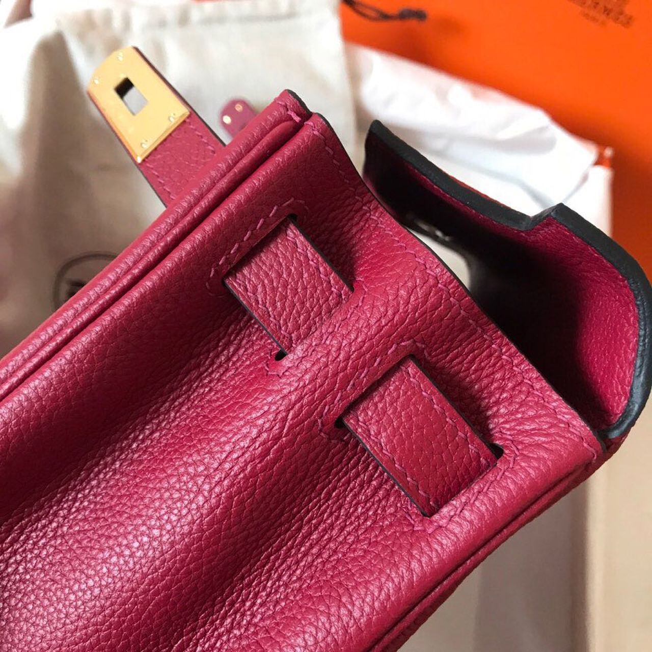 GLAMI Birkin Electric Rouge Grenat K1 For Women Gold Toned Hardware 11.8in/30cm