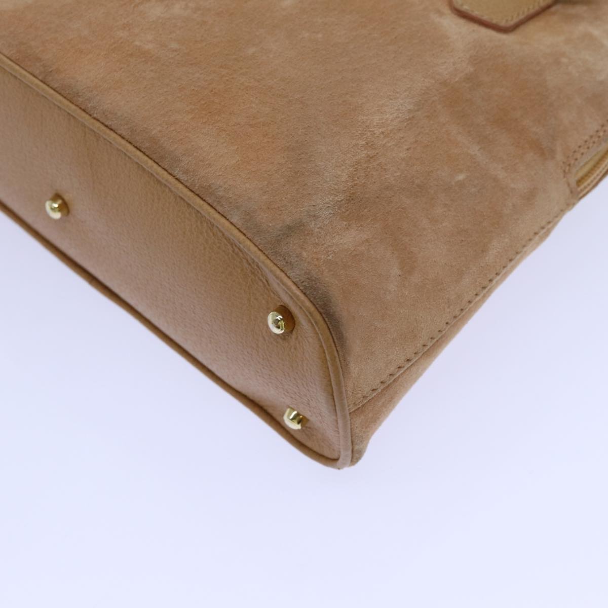 GUCCI Bamboo Hand Bag Suede 2way Brown 71164