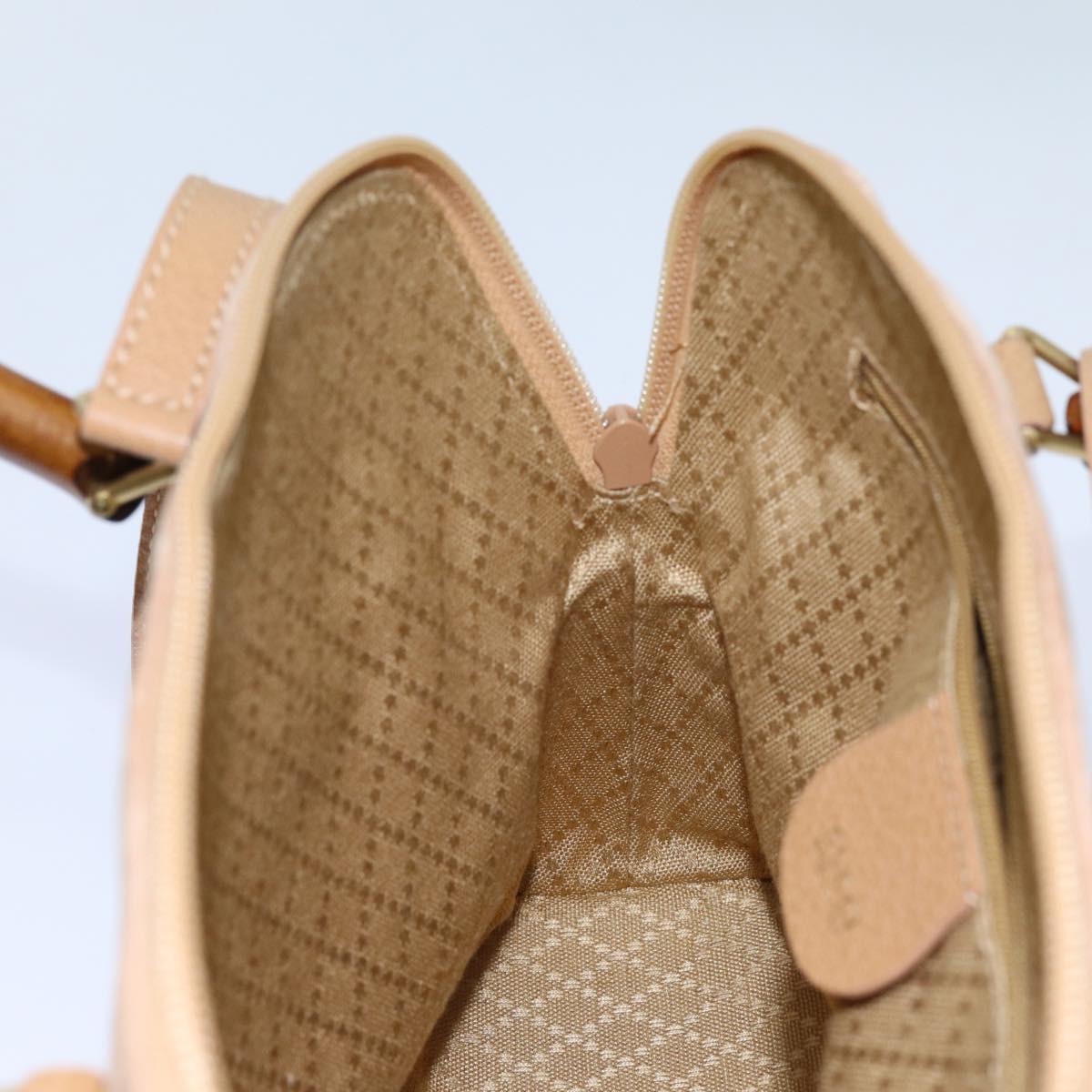 GUCCI Bamboo Hand Bag Suede 2way Brown 71164