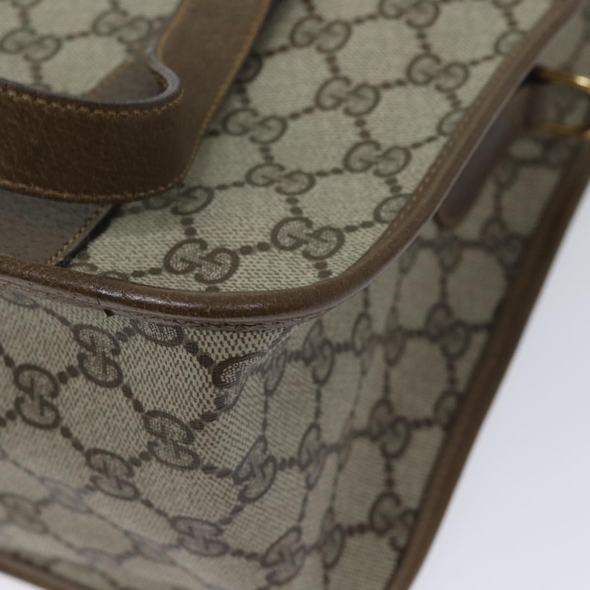 GUCCI GG Canvas Web Sherry Line Hand Bag PVC 2way Beige Green Red 71167