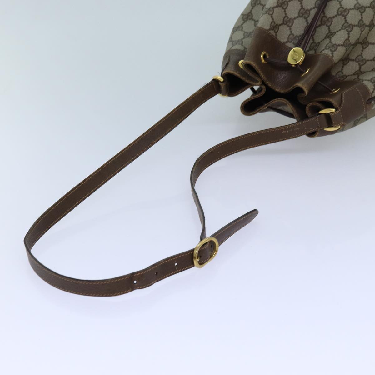 GUCCI GG Canvas Web Sherry Line Shoulder Bag PVC Beige Green Red 71174