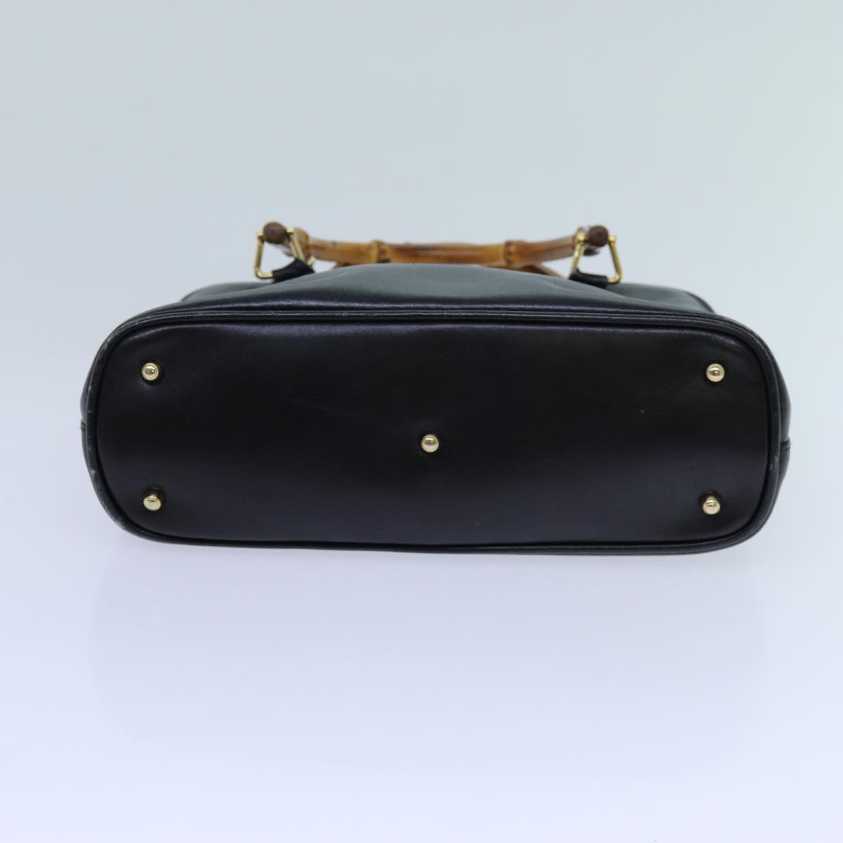 GUCCI Bamboo Hand Bag Leather Black 71309