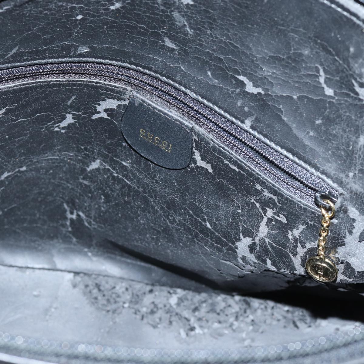 GUCCI Bamboo Hand Bag Leather 2way Black 71310