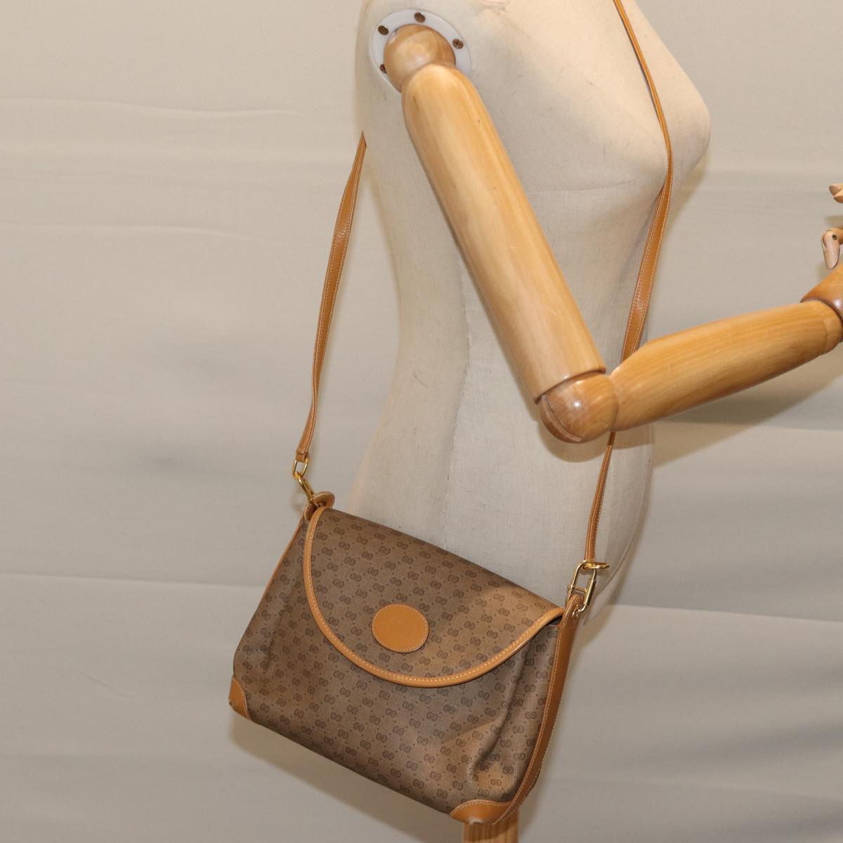 GUCCI Micro GG Supreme Shoulder Bag PVC Beige 001 099 4084 71428