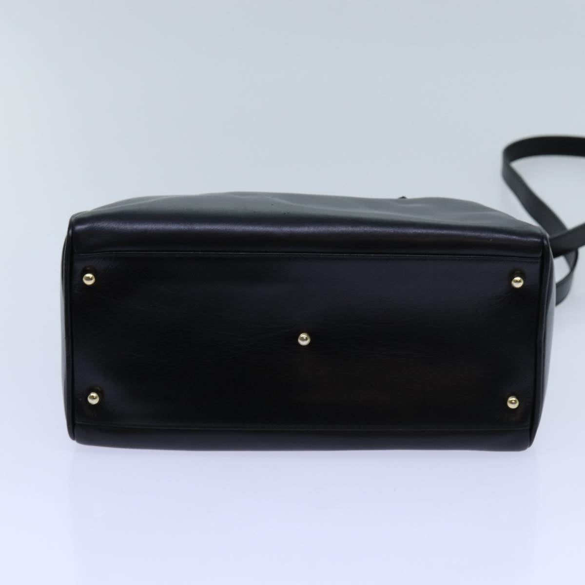 GUCCI Bamboo Hand Bag Leather 2way Black 000 122 0294 71505