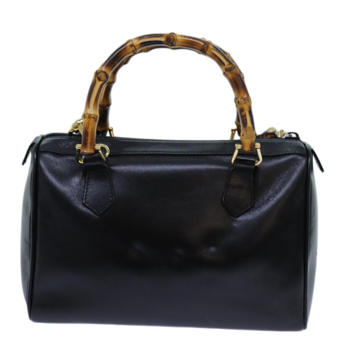 GUCCI Bamboo Hand Bag Leather 2way Black 000 122 0294 71505