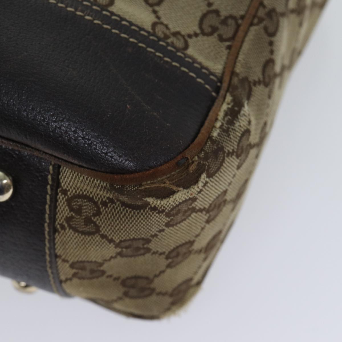 GUCCI GG Canvas Web Sherry Line Tote Bag Beige Red Green 163805 71522