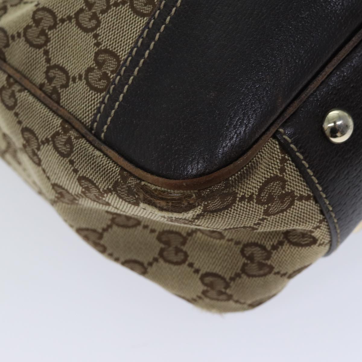 GUCCI GG Canvas Web Sherry Line Tote Bag Beige Red Green 163805 71522