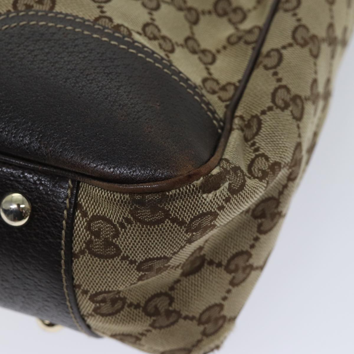 GUCCI GG Canvas Web Sherry Line Tote Bag Beige Red Green 163805 71522