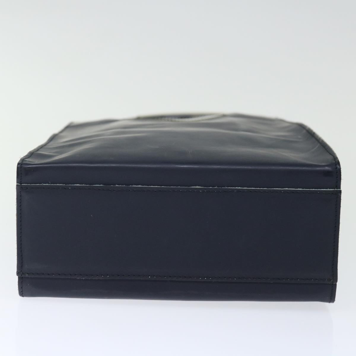 CHANEL Hand Bag Enamel Navy CC 71573