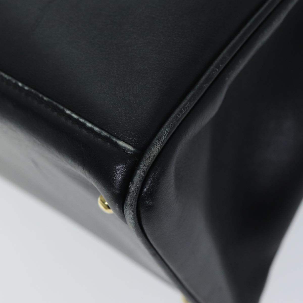 GUCCI Bamboo Shoulder Bag Leather 2way Black 71587