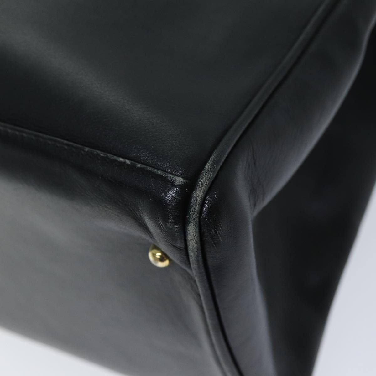 GUCCI Bamboo Shoulder Bag Leather 2way Black 71587