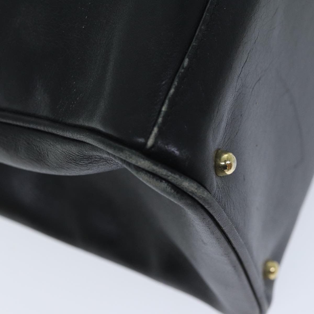 GUCCI Bamboo Shoulder Bag Leather 2way Black 71587
