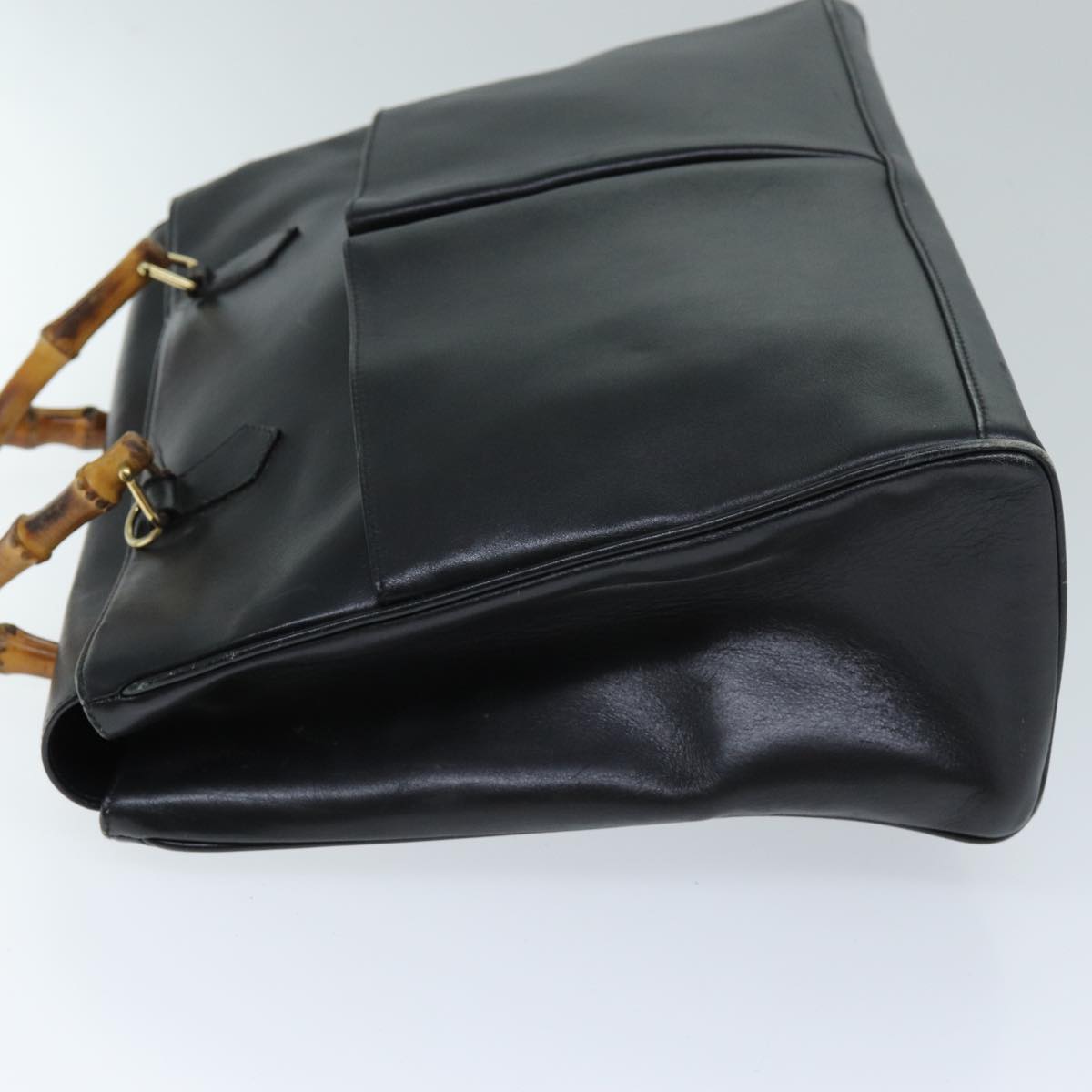 GUCCI Bamboo Shoulder Bag Leather 2way Black 71587