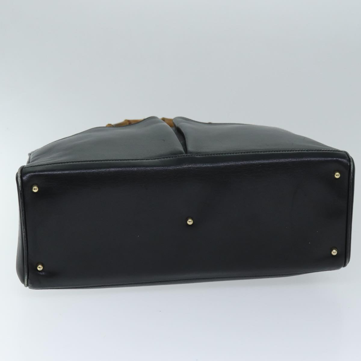 GUCCI Bamboo Shoulder Bag Leather 2way Black 71587