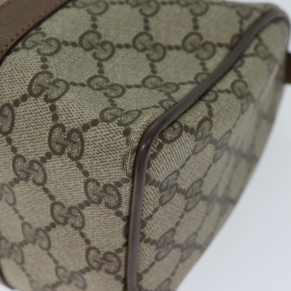 GUCCI GG Supreme Web Sherry Line Hand Bag PVC Beige Red 39 02 006 71780