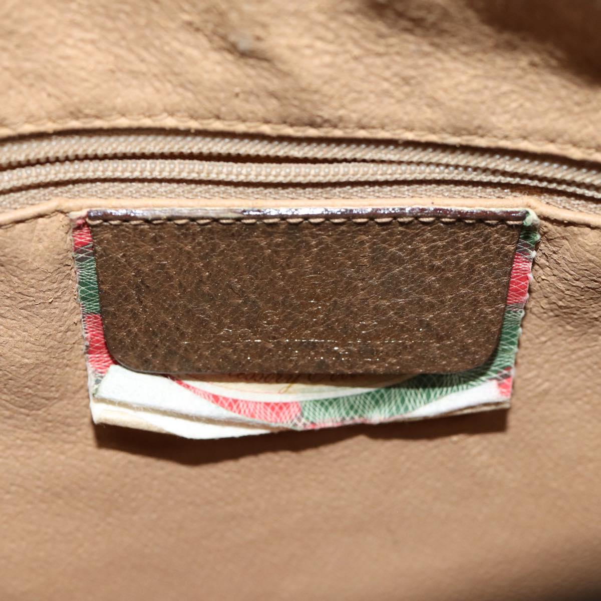 GUCCI GG Supreme Web Sherry Line Hand Bag PVC Beige Red 39 02 006 71780