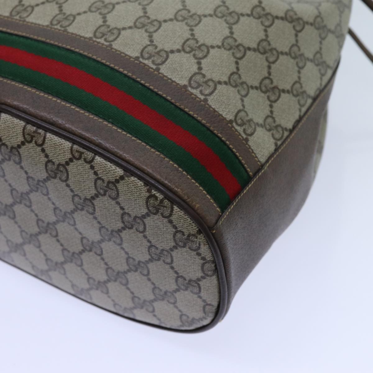 GUCCI GG Supreme Web Sherry Line Shoulder Bag PVC Beige 001 084 0850 71782
