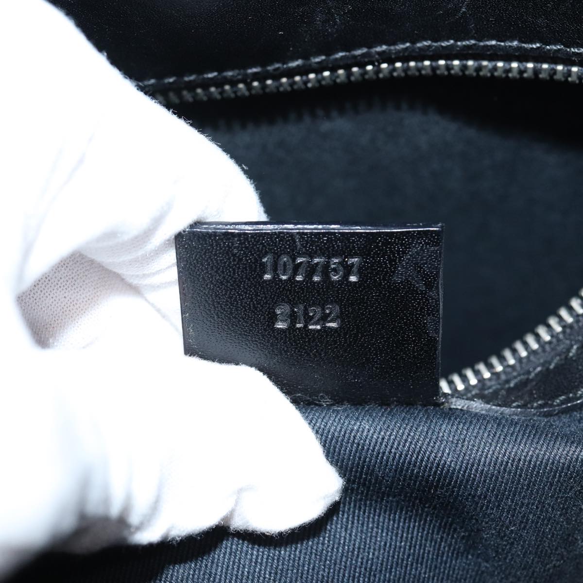 GUCCI GG Canvas Hand Bag Black 107757 71784