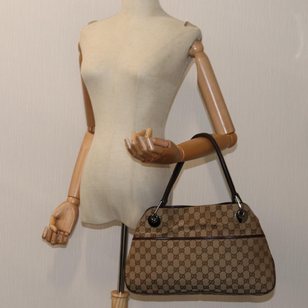 GUCCI GG Canvas Tote Bag Beige 121023 71785
