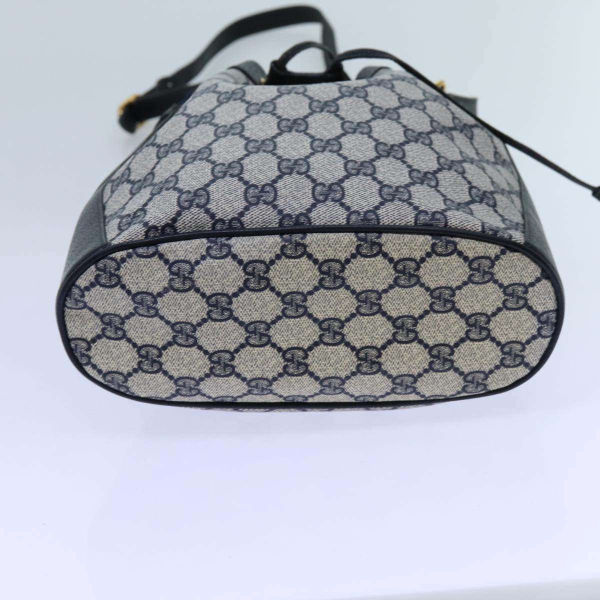 GUCCI GG Supreme Sherry Line Shoulder Bag PVC Navy Red 41 02 034 71786