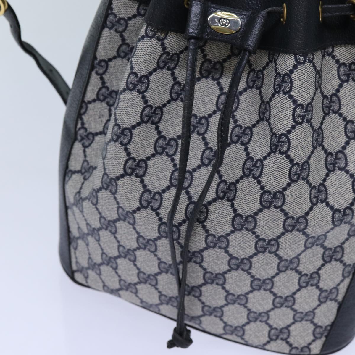 GUCCI GG Supreme Sherry Line Shoulder Bag PVC Navy Red 41 02 034 71786