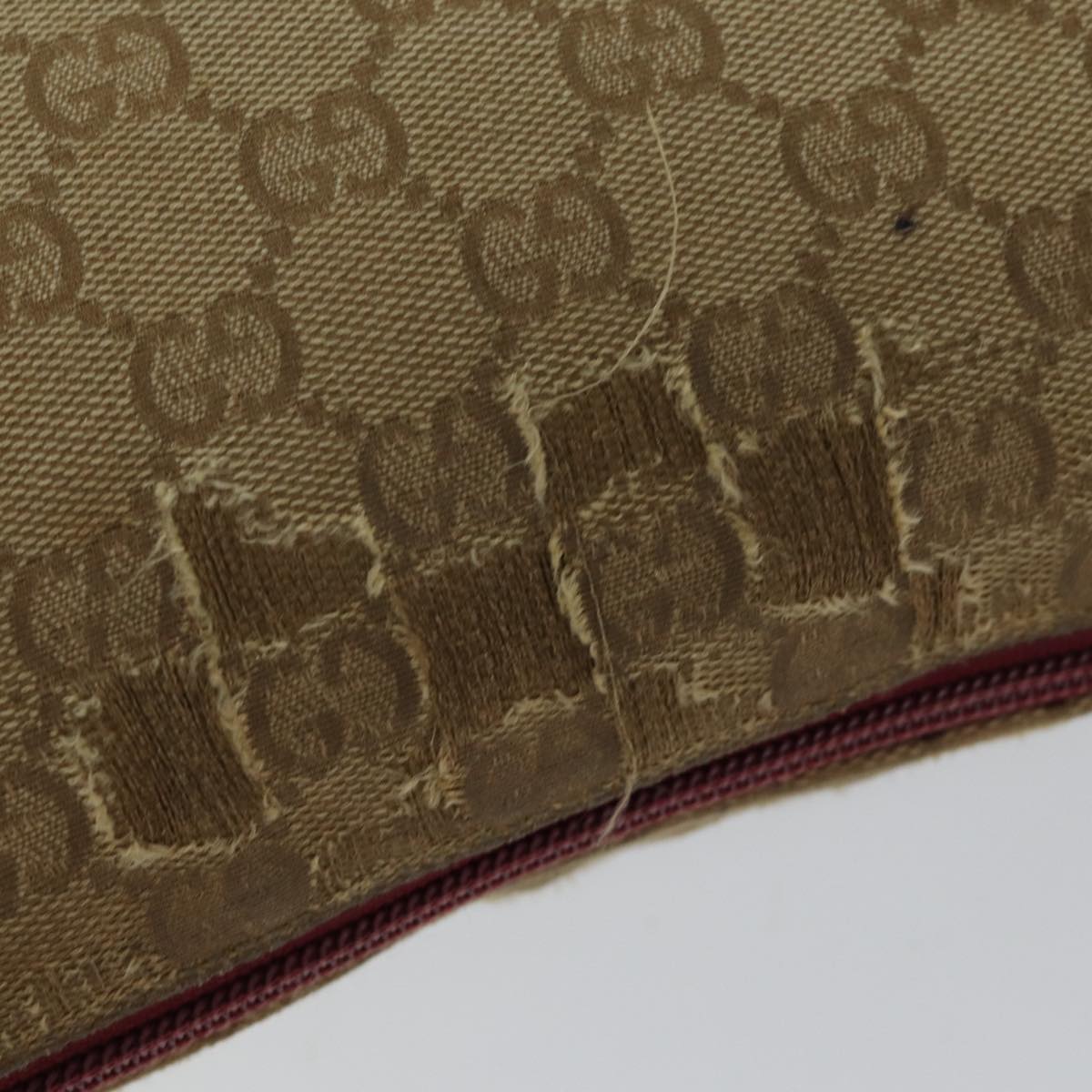 GUCCI GG Canvas Sherry Line Shoulder Bag Beige Red 145857 71790
