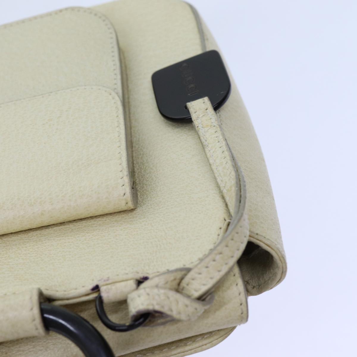 GUCCI Hand Bag Leather 2way Cream 71794