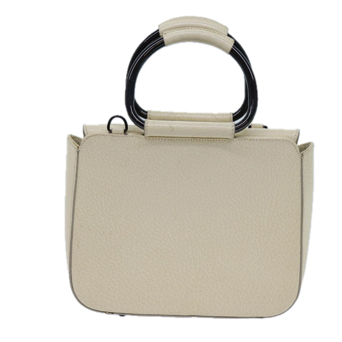 GUCCI Hand Bag Leather 2way Cream 71794