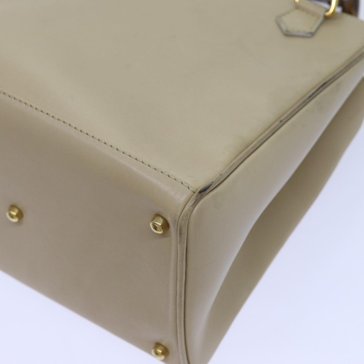 GUCCI Bamboo Hand Bag Leather 2way Beige 000 1364 0316 71795
