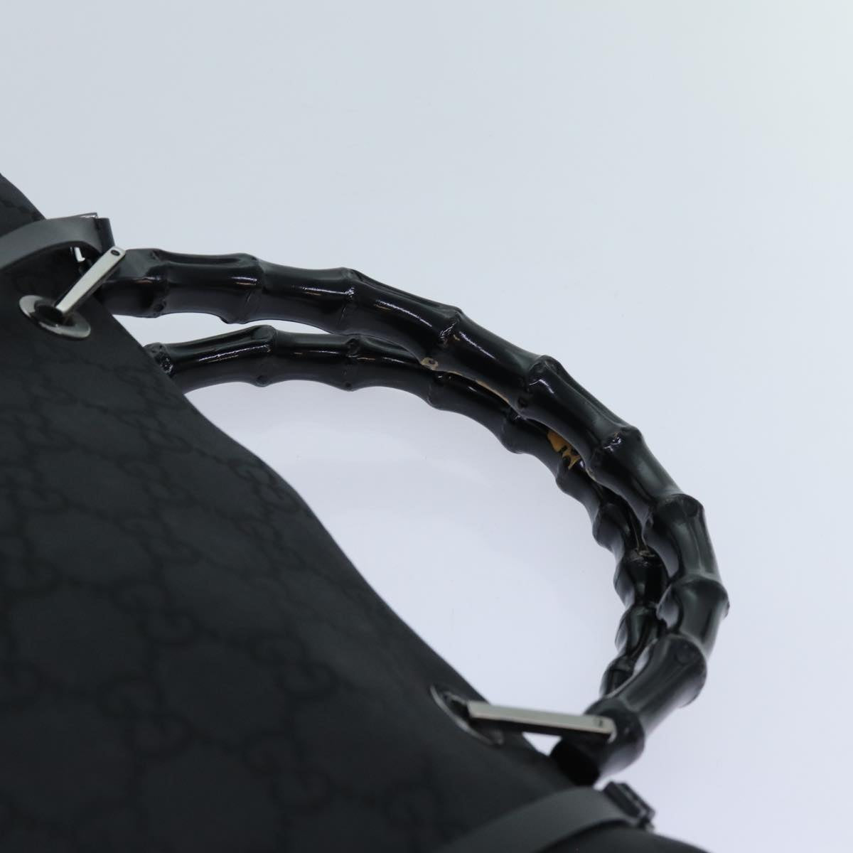 GUCCI Bamboo GG Canvas Hand Bag Nylon 2way Black 002 1016 71796