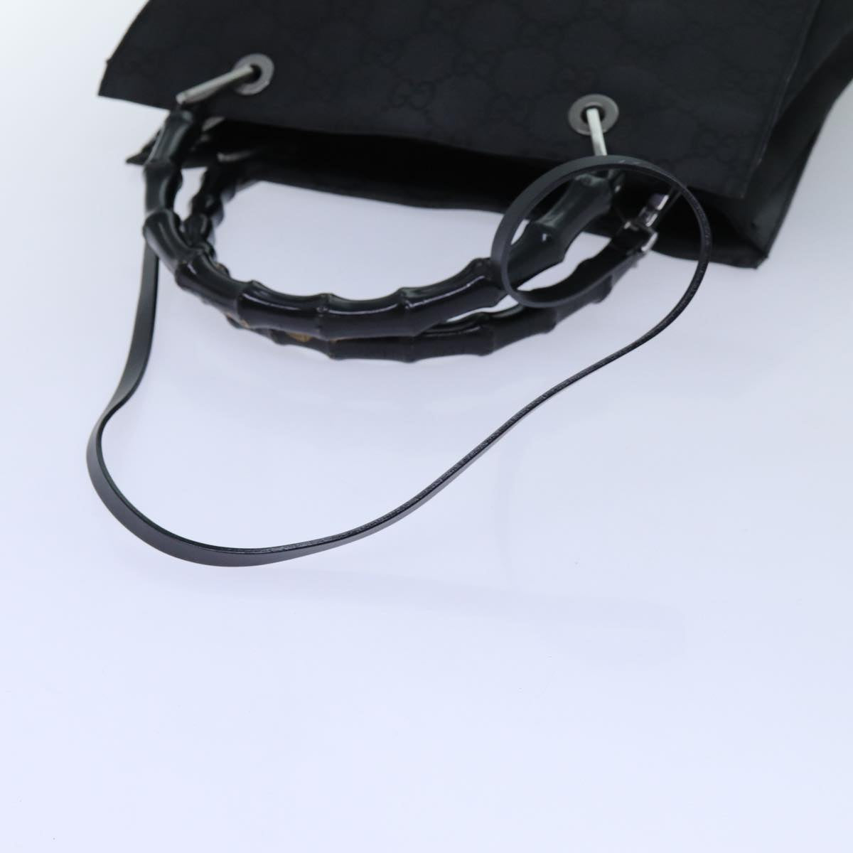 GUCCI Bamboo GG Canvas Hand Bag Nylon 2way Black 002 1016 71796
