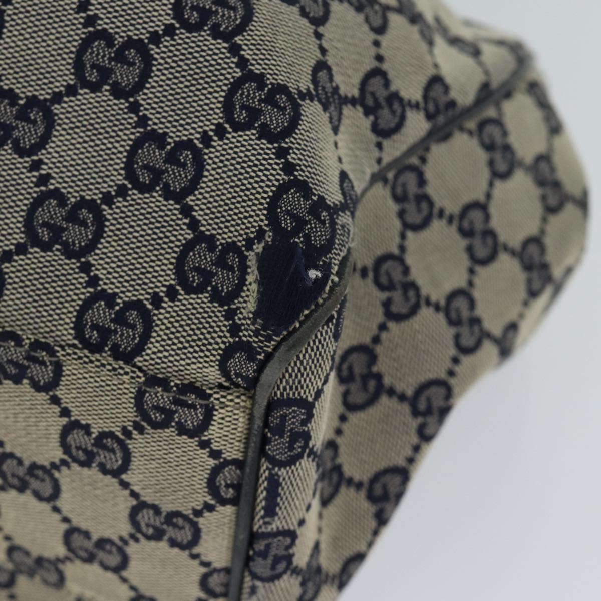 GUCCI GG Canvas Hand Bag Navy 211944 71797