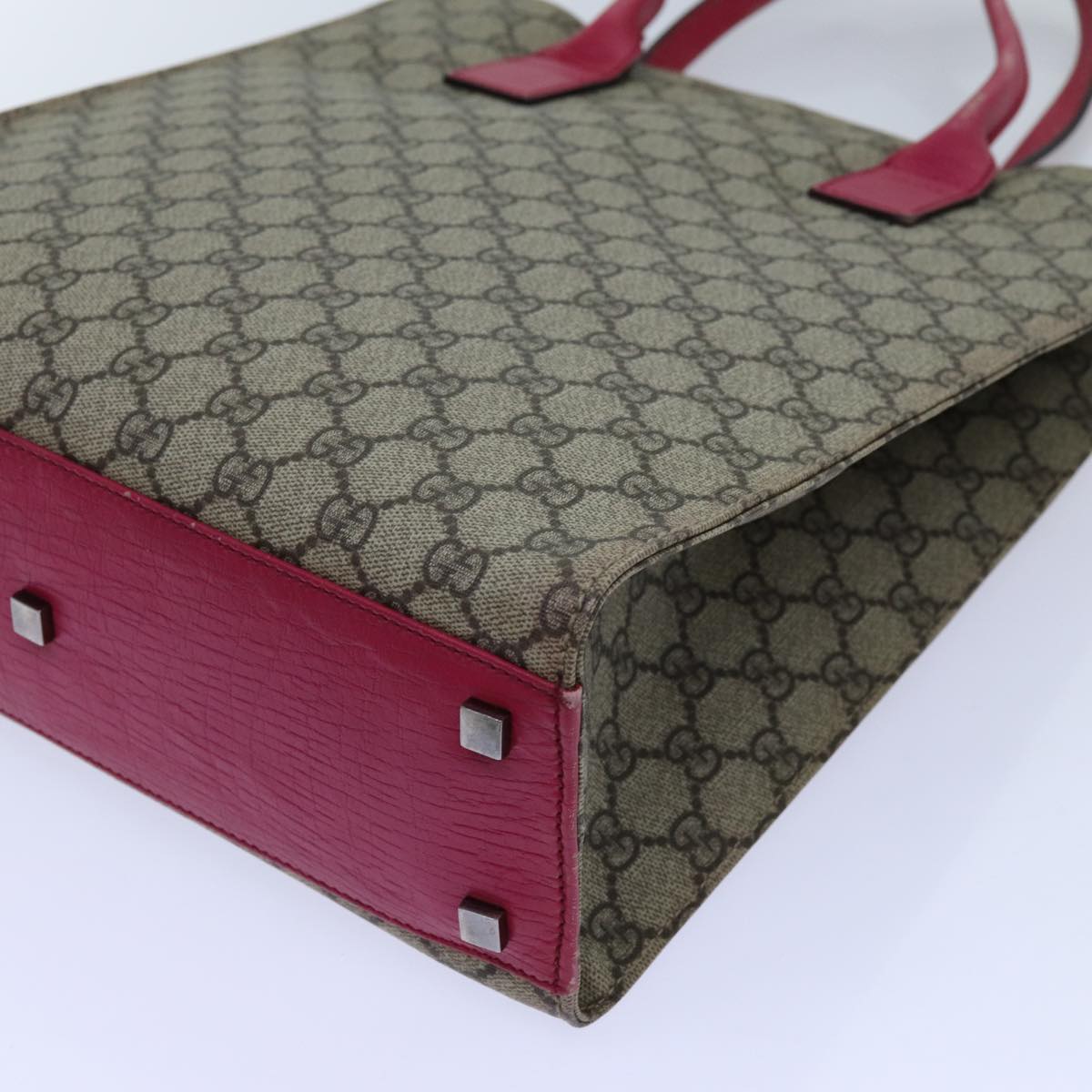 GUCCI GG Supreme Hand Bag PVC Beige 91249 71798