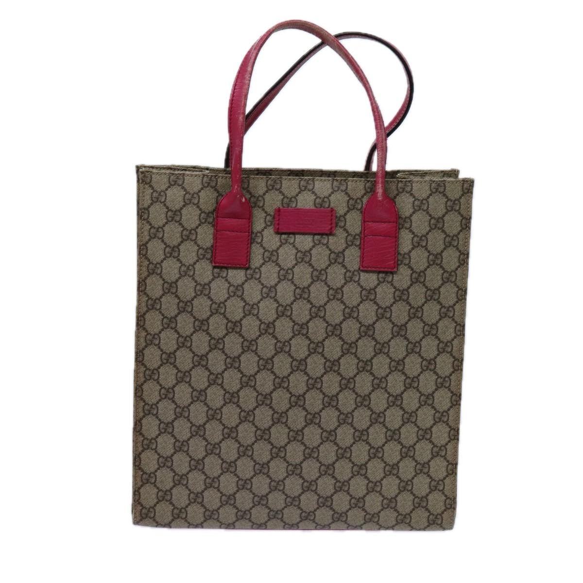 GUCCI GG Supreme Hand Bag PVC Beige 91249 71798