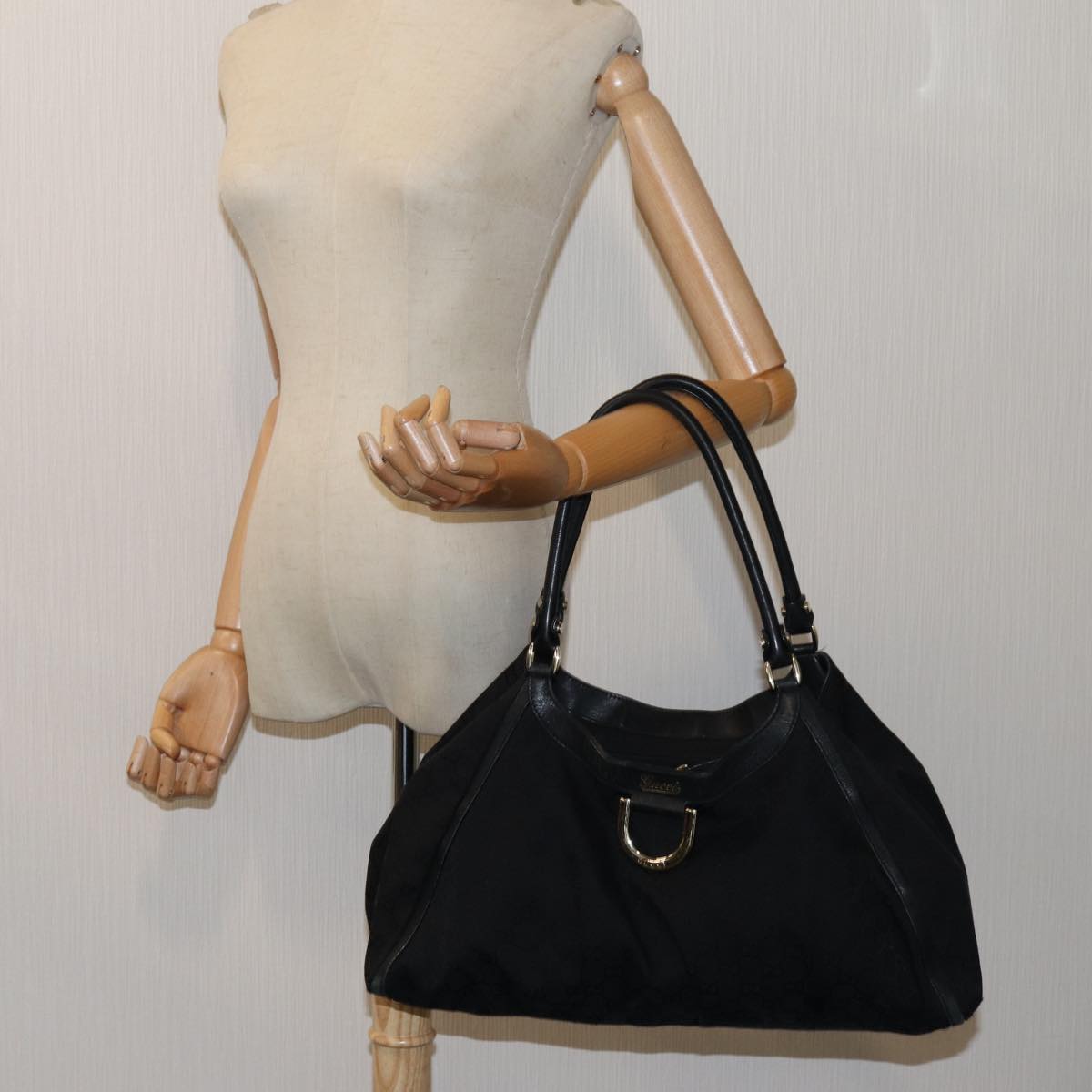 GUCCI GG Canvas Tote Bag Black 189835 71801