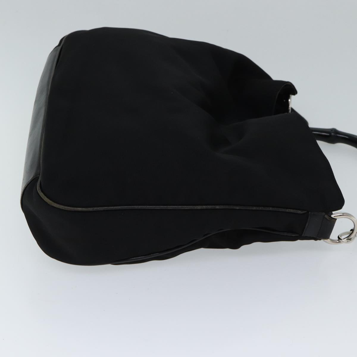 GUCCI Bamboo Hand Bag Nylon 2way Black 001 1577 71804