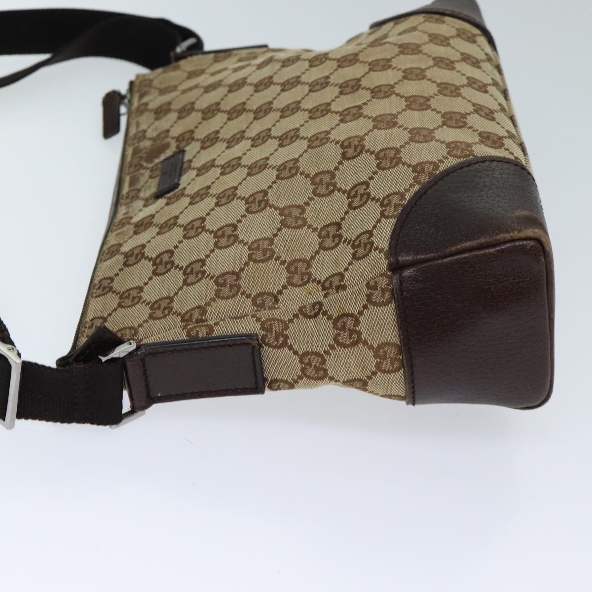 GUCCI GG Canvas Shoulder Bag Beige 114273 71808