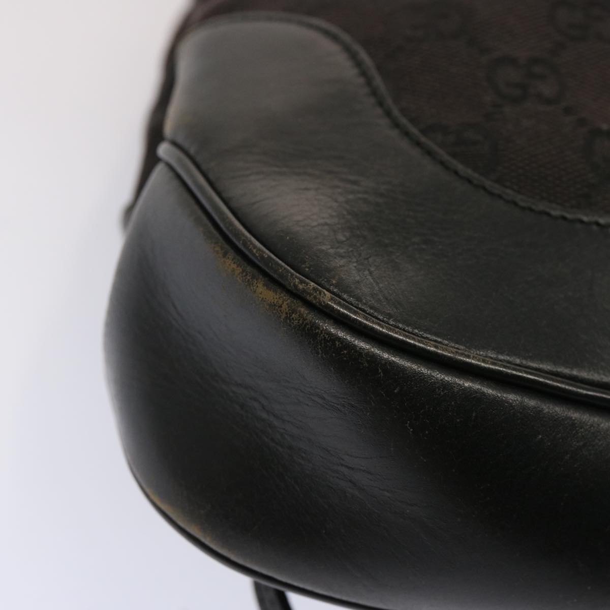 GUCCI GG Canvas Shoulder Bag Black 001 3812 71811
