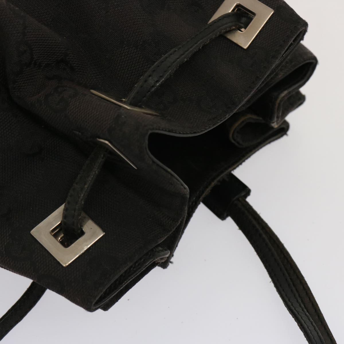GUCCI GG Canvas Shoulder Bag Black 001 3812 71811