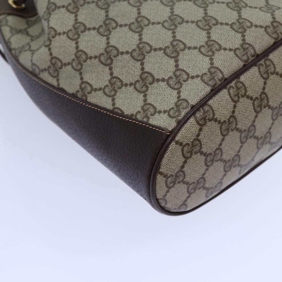 GUCCI GG Supreme Web Sherry Line Shoulder Bag PVC Beige 164 02 034 71812