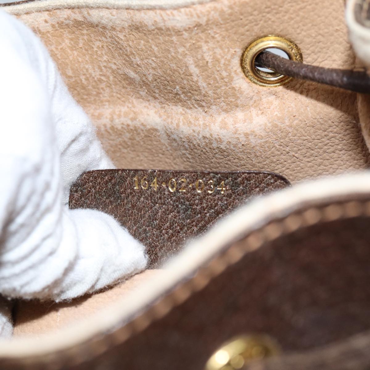GUCCI GG Supreme Web Sherry Line Shoulder Bag PVC Beige 164 02 034 71812