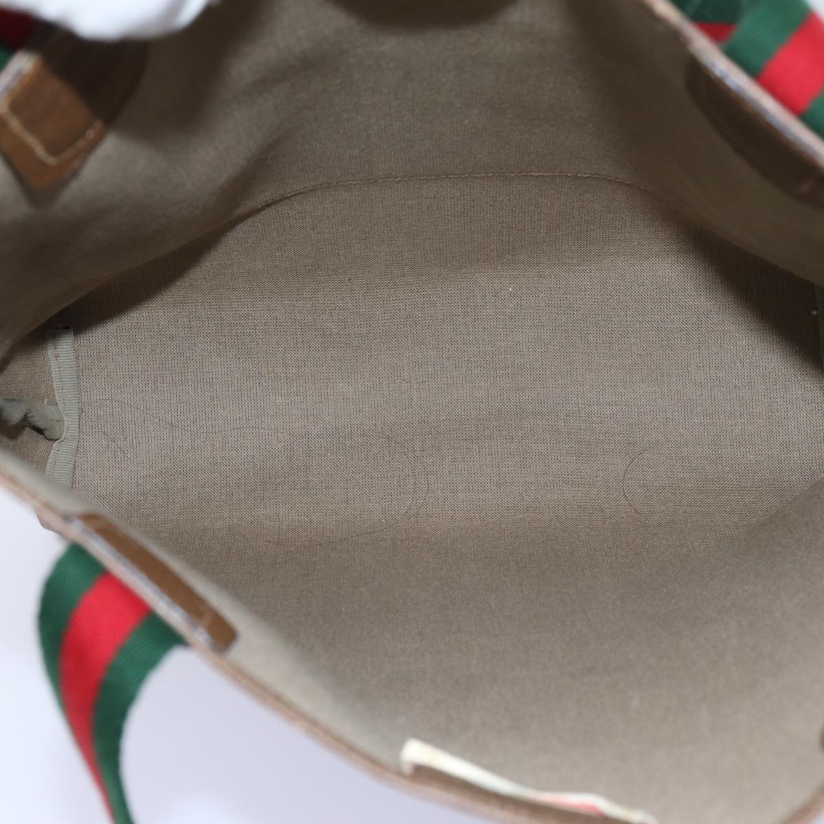 GUCCI GG Supreme Web Sherry Line Tote Bag Beige Red Green 39 02 003 71817