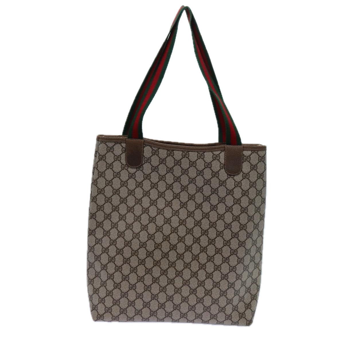 GUCCI GG Supreme Web Sherry Line Tote Bag Beige Red Green 39 02 003 71817