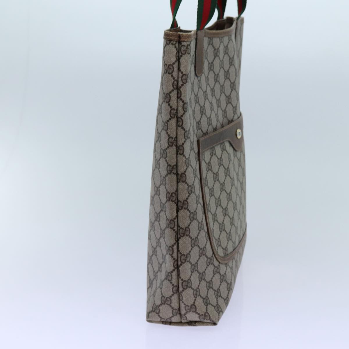 GUCCI GG Supreme Web Sherry Line Tote Bag Beige Red Green 39 02 003 71817