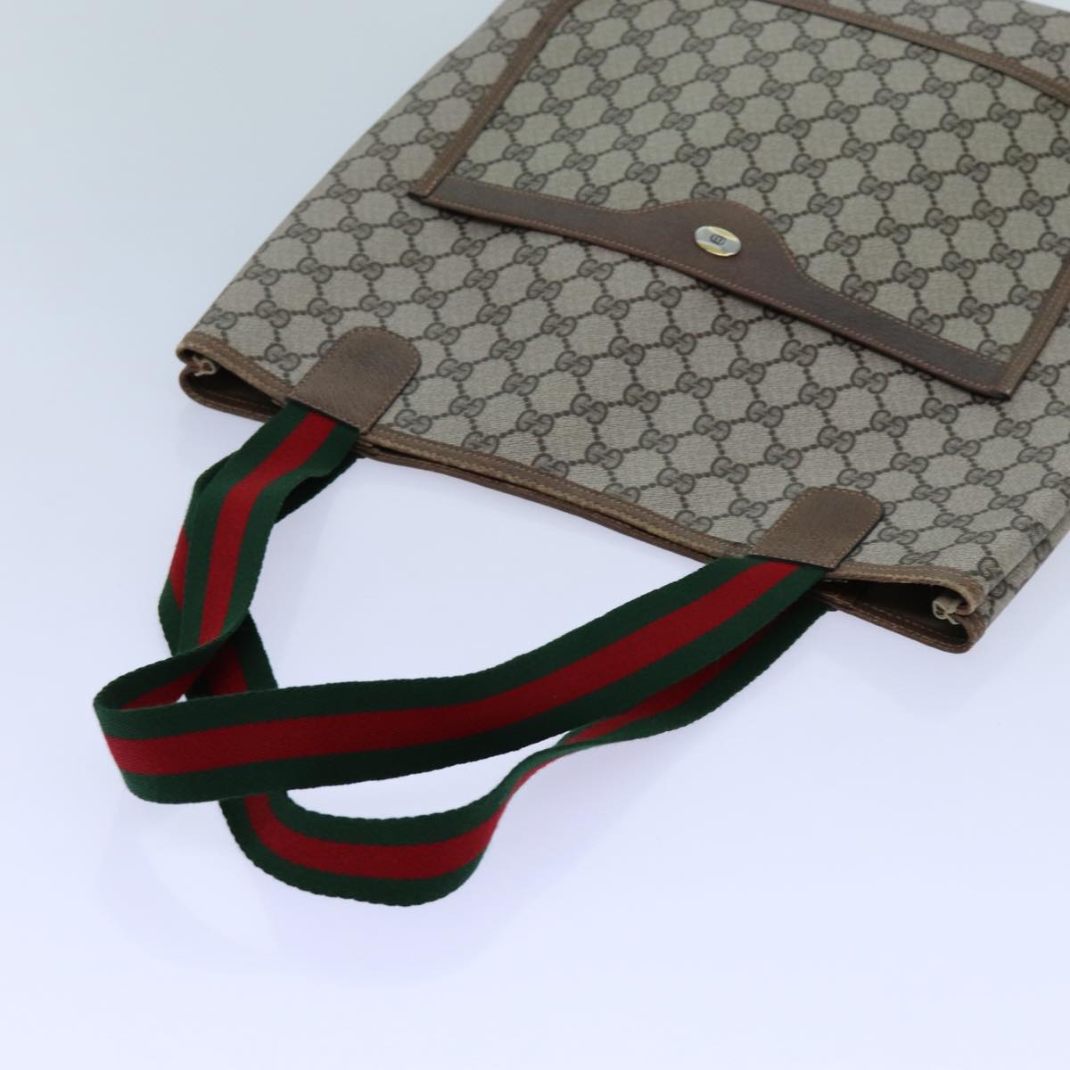 GUCCI GG Supreme Web Sherry Line Tote Bag Beige Red Green 39 02 003 71817