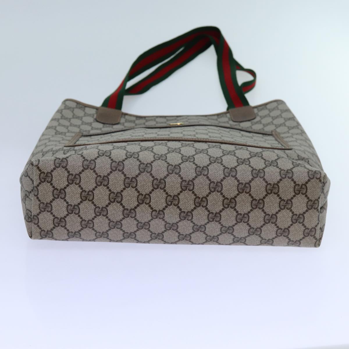 GUCCI GG Supreme Web Sherry Line Tote Bag Beige Red Green 39 02 003 71817